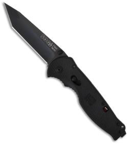 SOG Flash II Assisted Opening Tanto Knife Black Zytel (3.5" Black Plain) TFSAT-8