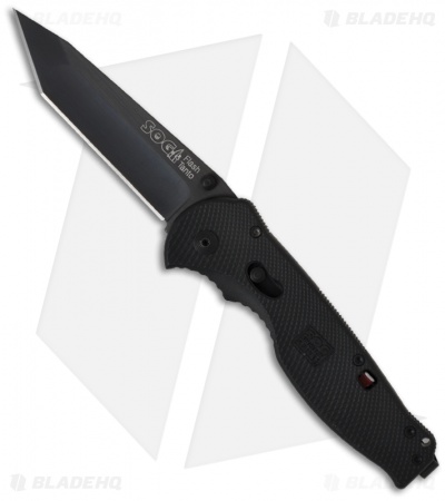 SOG Flash II Assisted Opening Tanto Knife Black Zytel (3.5" Black Plain) TFSAT-8