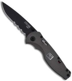 SOG Flash I Assisted Opening Knife Aluminum (2.5" Black Serr) STGFSA-97