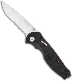 SOG Flash I Assisted Opening Knife Black Zytel (2.5" Satin Serr) FSA-97