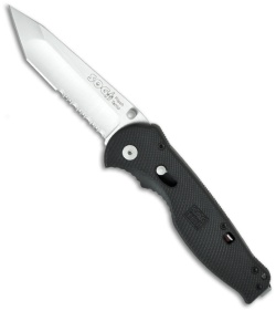 SOG Flash II Assisted Opening Tanto Knife Black Zytel (3.5" Satin Serr) FSAT-98