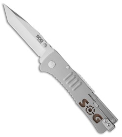 SOG SlimJim Tanto Assisted Opening Knife (3.18" Satin Plain) SJ-33