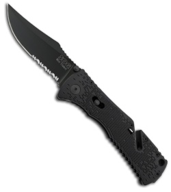 SOG Trident Mini Assisted Opening Knife (3.15" Black Serr) TF-21