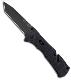 SOG Trident Mini Tanto Assisted Opening Knife (3.15" Black Plain) TF-27