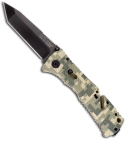 SOG Trident Tanto Assisted Opening Knife Digital Camo (3.75" Black Plain) TF-11