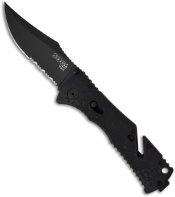 SOG Trident Assisted Opening Knife (3.75" Black Serr) TF-1