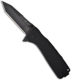 SOG Twitch XL Tanto Tactical Spring Assisted Knife (3.2" Black Plain) TWI-211