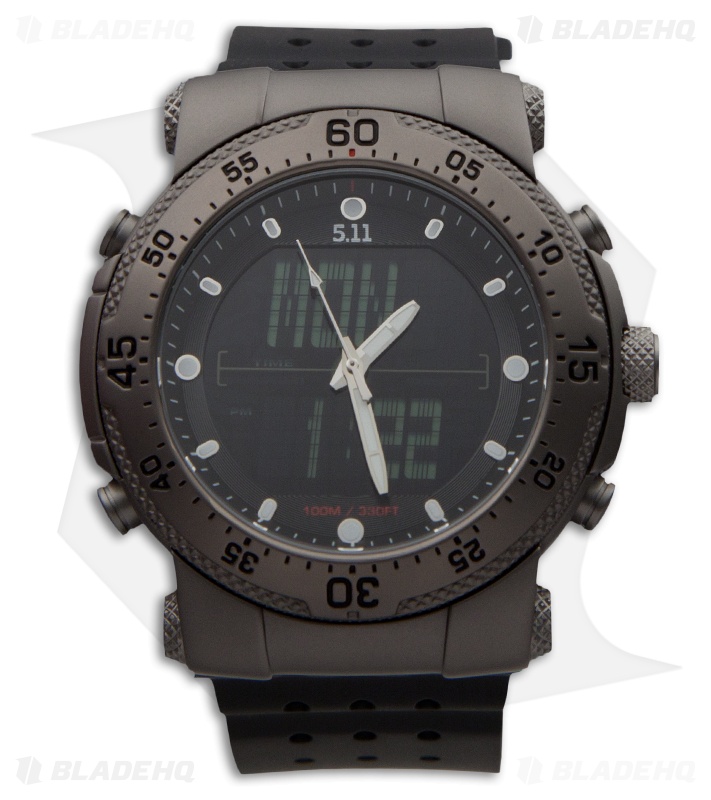 5 11 H R T Tactical Series Titanium Sniper Watch Black Strap 59209