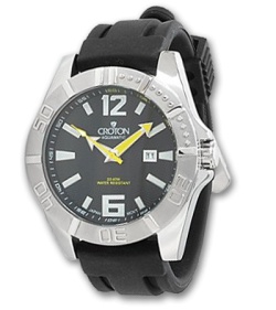 Croton Men's Aquamatic Miyota Watch (Black/Yellow) CA301170BSYL