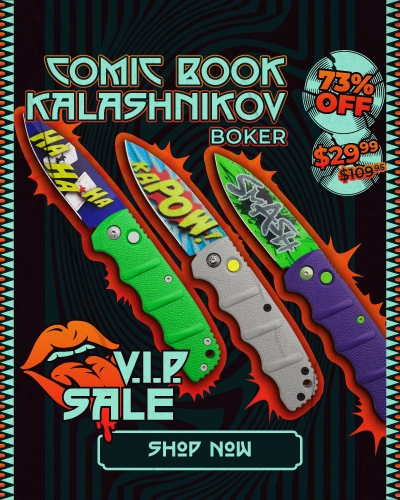 Boker Kalashnikov Comic Book Knives on Sale