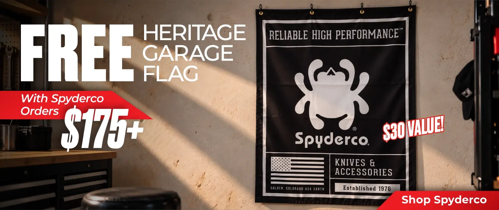 Spyderco Garage Flag Promo