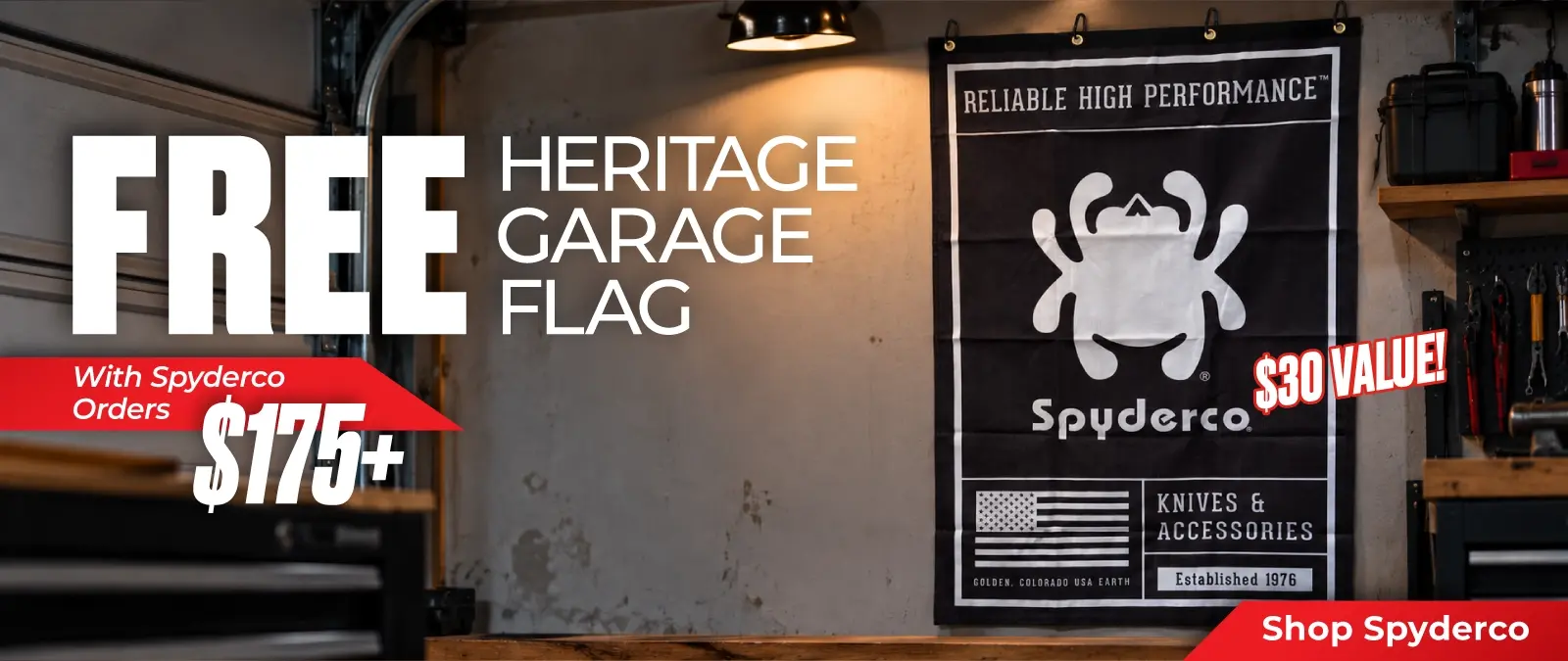 Spyderco Garage Flag Promo