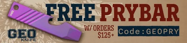 Free GEO Prybar w/ Orders over $125 when you use the code 'GEOPRY' at checkout
