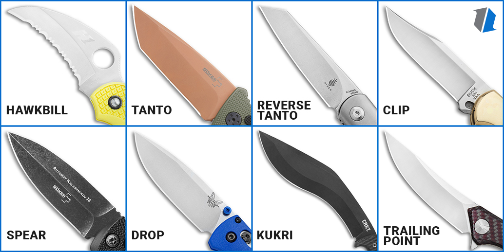 Knife Blade Shapes Guide: 16 Blade Styles of Pocket Knives & Fixed