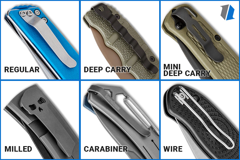 1 Piece Knife Pocket Back Clip, 3-hole Titanium Alloy Deep Carry