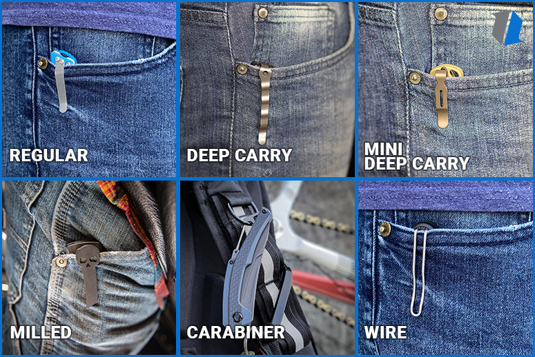 Knife pocket clips in pocket