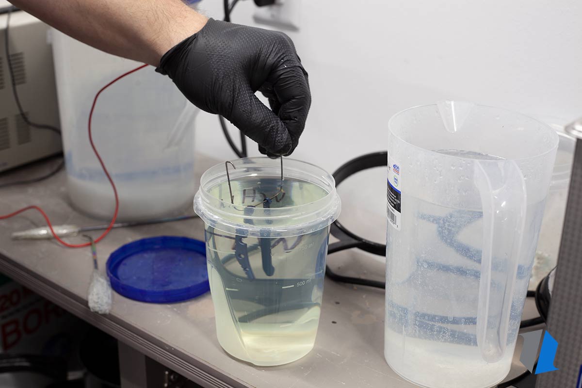 Removing titanium anodizing with Whink rust remover