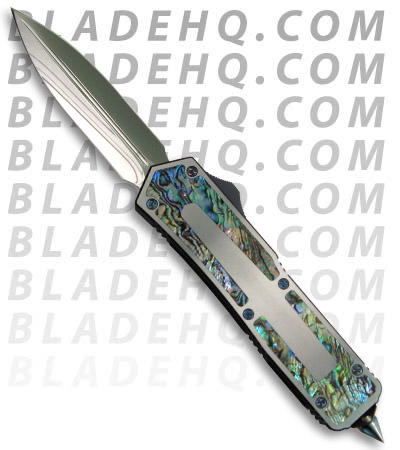 Microtech Custom Scarab D/A OTF Knife Abalone (Mirror Double Edge)