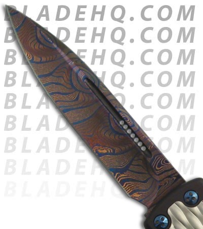 Microtech Custom Daytona D/A OTF Knife (Blued Damascus)