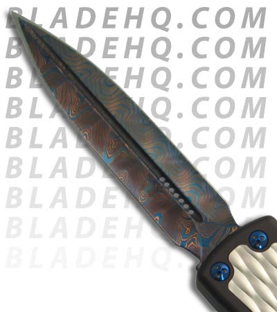 Microtech Custom Daytona DE D/A OTF Knife (Blued Damascus)