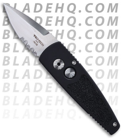 Pro-Tech Stinger Black Automatic Knife w/ Insert (1.94" Satin Serr) 420 PS