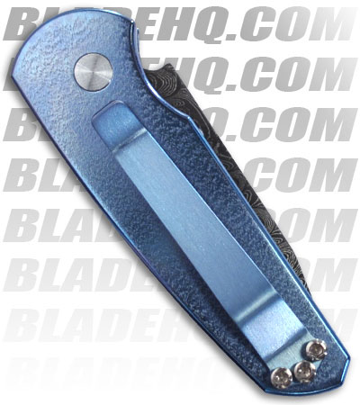 Pro-Tech Runt 3 Titanium Custom w/ Orange Peel Finish (Damascus Tanto)