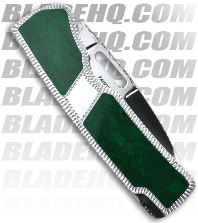 Blackie Collins Paragon Custom Green Malachite Folding Hunter Clip Point Knife