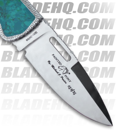 Blackie Collins Paragon Custom Green Malachite Folding Hunter Clip Point Knife