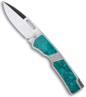 Blackie Collins Paragon Custom Turquoise Malachite Folding Hunter Clip Point