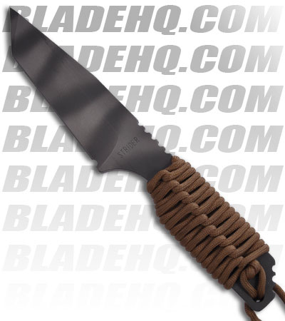 Strider Knives DB-L Tanto Fixed Blade Knife w/ Coyote Cord Wrapped (Tiger PLN)