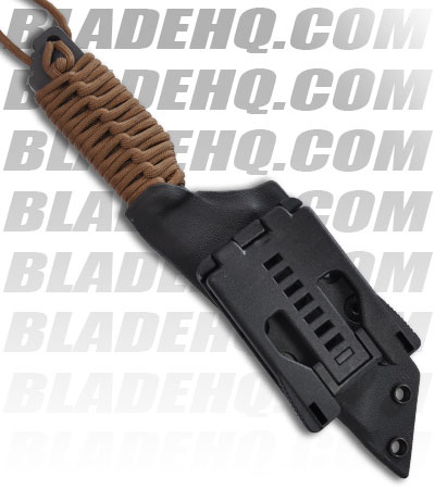 Strider Knives DB-L Tanto Fixed Blade Knife w/ Coyote Cord Wrapped (Tiger PLN)