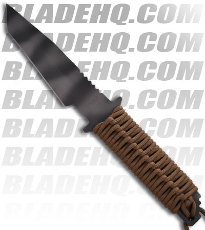 Strider Knives WB MOD 10 Tanto Fixed Blade Knife w/ Tan Cord Wrapped (Tiger PLN)