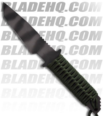 Strider Knives WB MOD 10 Tanto Fixed Blade Knife w/ OD Cord Wrapped (Tiger PLN)