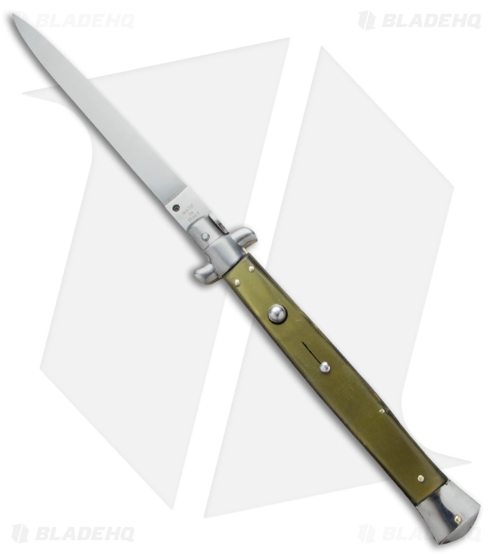 SKM 13" Italian Stiletto Automatic Knife Green Pearlex (5.7" Satin Flat)