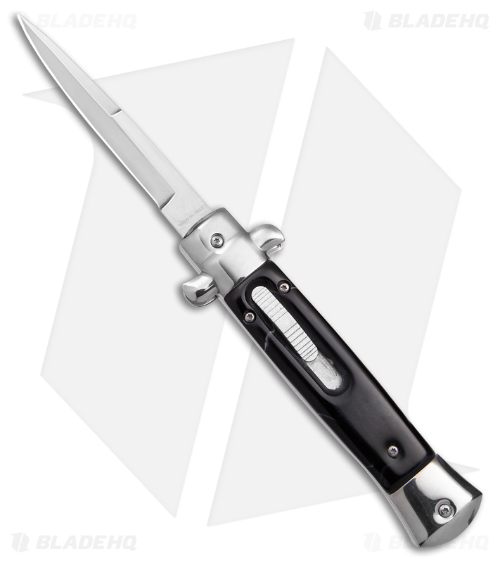 9" Mago Stiletto OTF Automatic Knife Black Marble Acrylic (3.75" Polish)