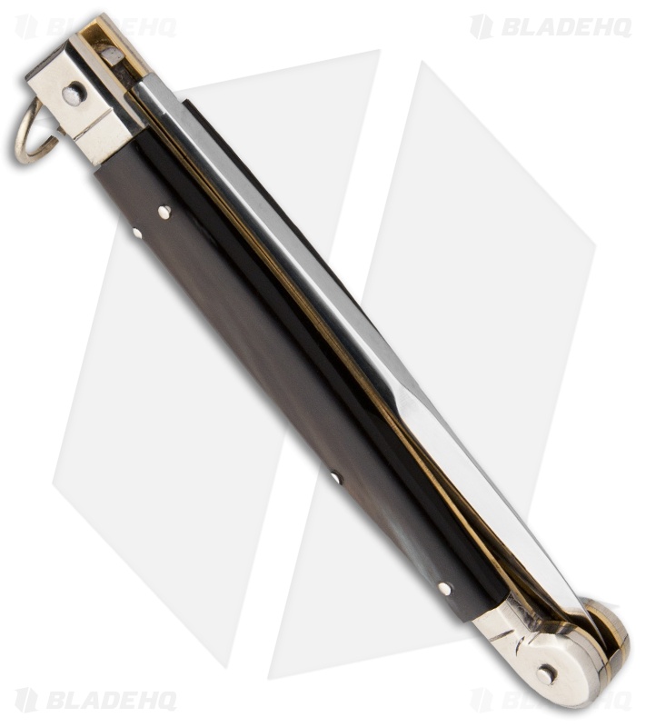 AGA Campolin 9" Sicilian Ring Pull Automatic Knife Stag Horn (4.1" Satin)