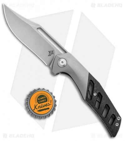 APurvis Blades Primordial Frame Lock Knife Ti/Carbon Fiber (3.25" Stonewash)
