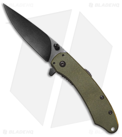 ABKT Tac Ember Spring Assisted Knife Green G-10 (2.75" Black)
