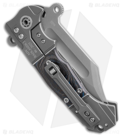 ADV Tactical Badlands 2 Frame Lock Knife Black/Blue CF Titanium (4" Two Tone)
