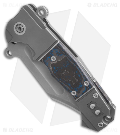 ADV Tactical Badlands 2 Frame Lock Knife Black/Blue CF Titanium (4" Two Tone)