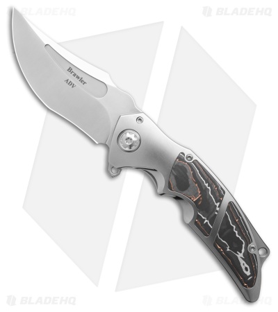 ADV Tactical Brawler Frame Lock Knife Copper Carbon Titanium (4" Satin)