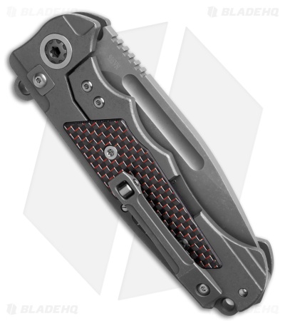 ADV Tactical Mini Ratel Frame Lock Knife Red/Black Titanium (3.6" Two Tone)