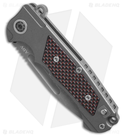 ADV Tactical Mini Ratel Frame Lock Knife Red/Black Titanium (3.6" Two Tone)