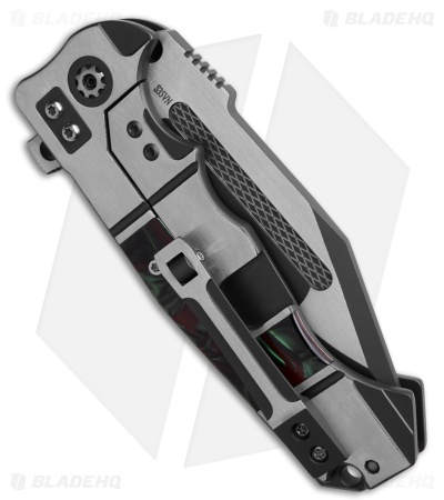ADV Tactical Savage Frame Lock Knife Green Black Titanium (4" Two Tone)