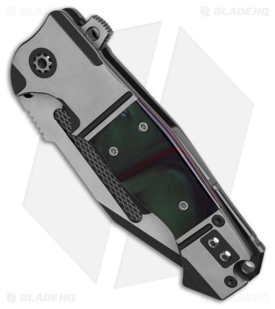 ADV Tactical Savage Frame Lock Knife Green Black Titanium (4" Two Tone)