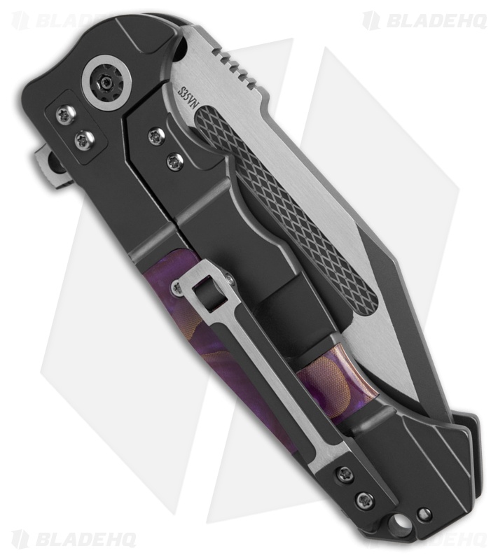 ADV Tactical Savage Frame Lock Knife Purple Kirinite Black Ti