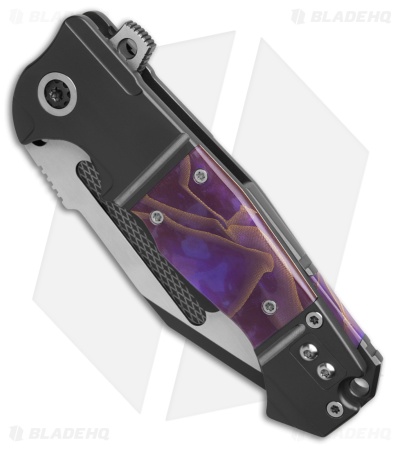 ADV Tactical Savage Frame Lock Knife Purple Kirinite Black Ti (4" Two Tone)