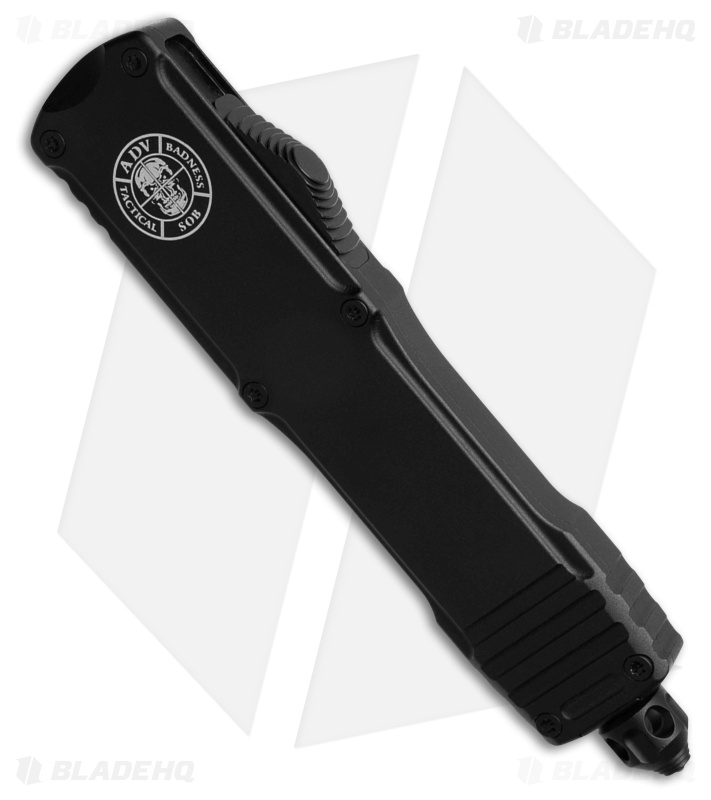 ADV Backup Tactical Stinger OTF Automatic Knife Black Al (3.6" Black Serr)