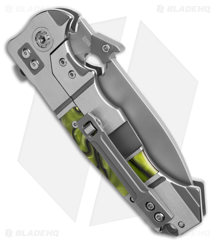 ADV Tactical Trailboss Frame Lock Knife Green Kirinite / Titanium (4" Two Tone)