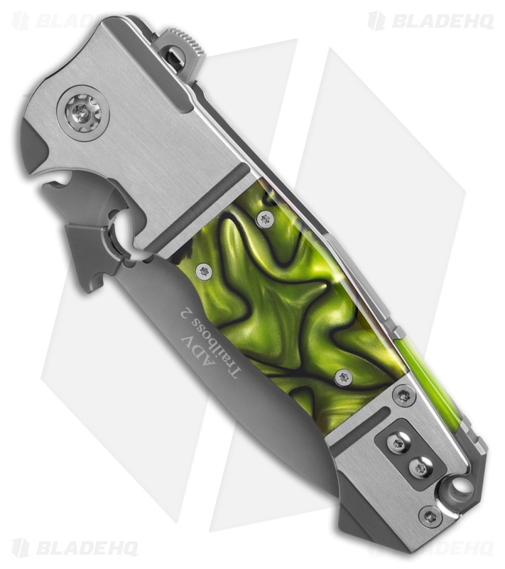 ADV Tactical Trailboss Frame Lock Knife Green Kirinite / Titanium (4" Two Tone)